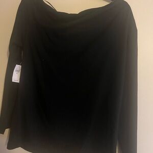 NWT Black Women's  Boatneck Top